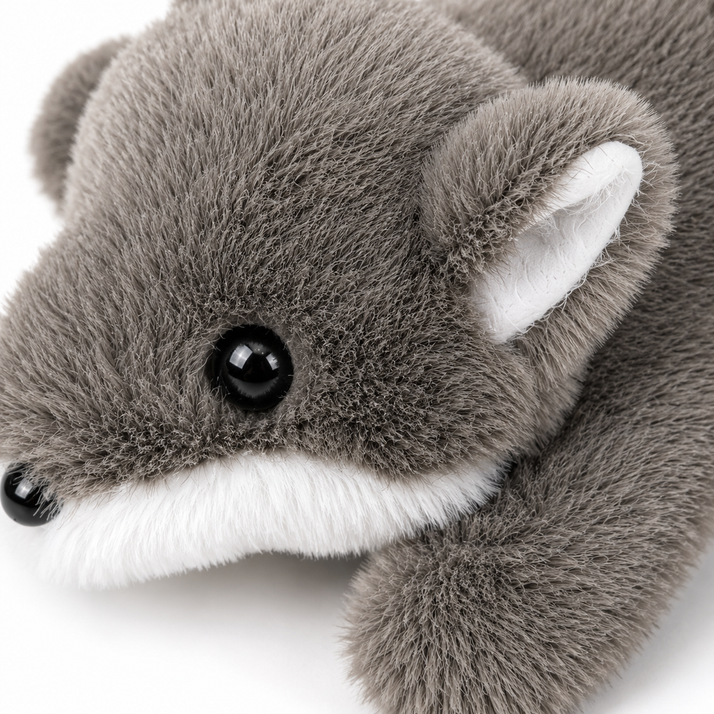 Plush Grey Fox Dog Toy – Soft Stuffed Interactive Play Toy for Dogs & Puppies